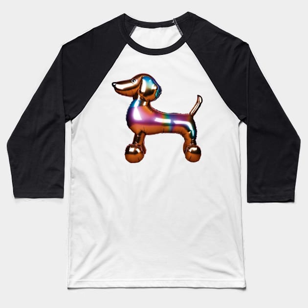 Doxie Balloon Baseball T-Shirt by tocksickart